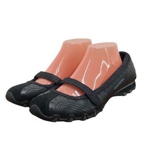 Skechers Mary Jane Shoes Women's Sz 9.5 Black Mesh Flats Comfort (HF37)